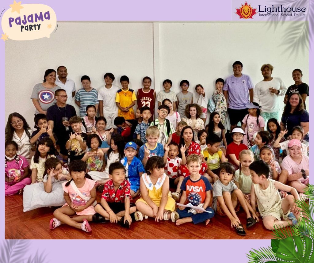 LIS kids having pajama party in summer camp