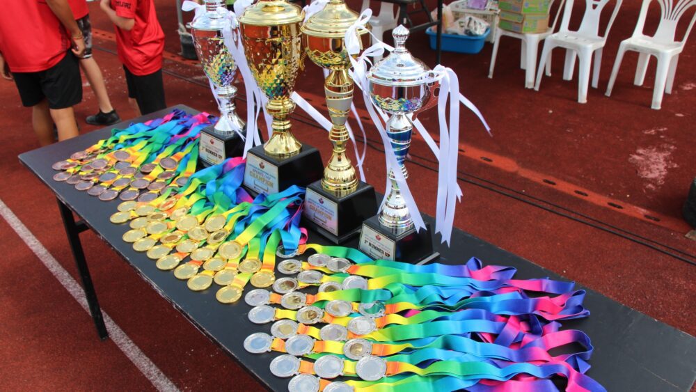 Medals and trophies for Sports Day 2025