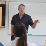 School head giving a speech