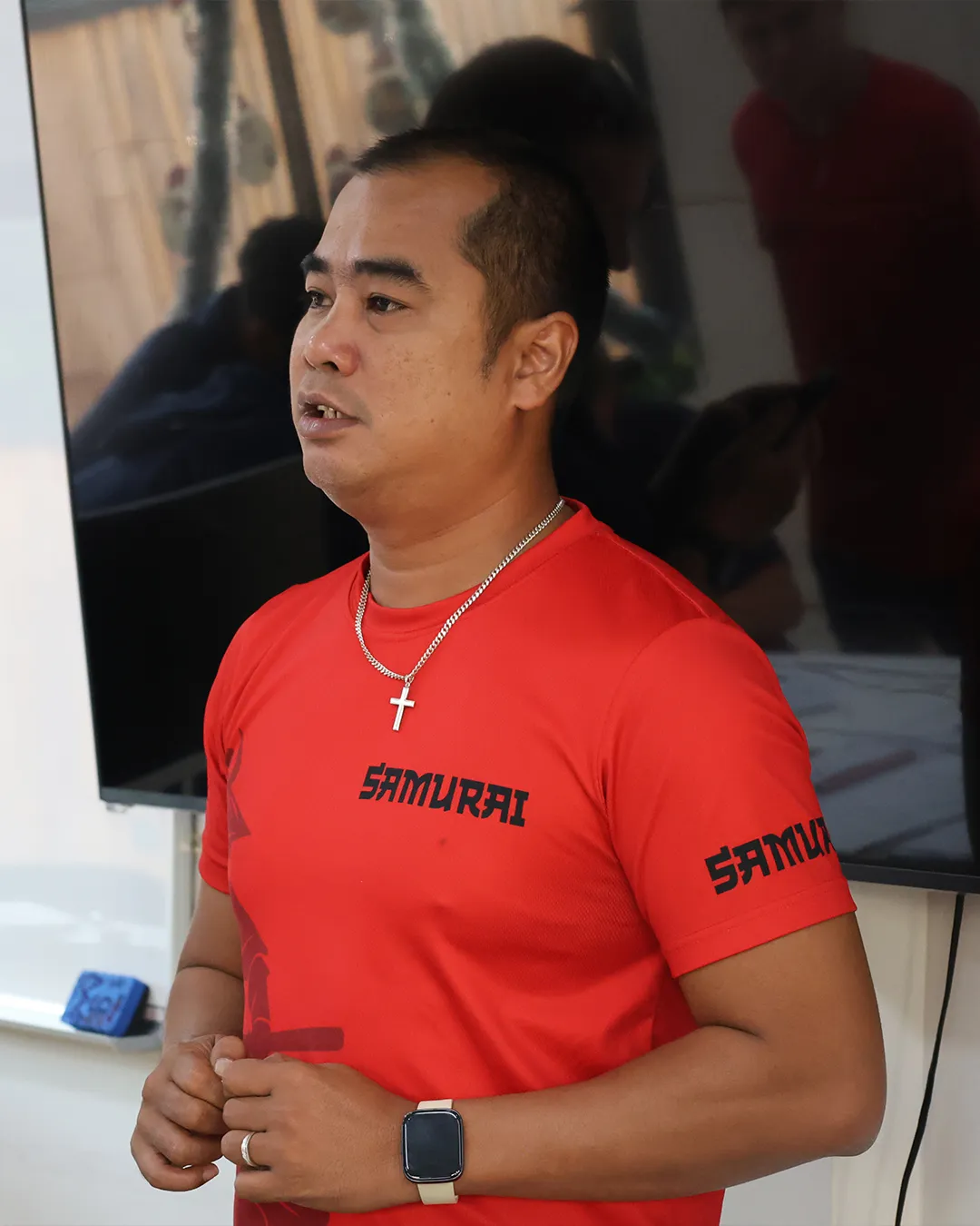 Teacher discussing in front of his students Teacher discussing in front of his students