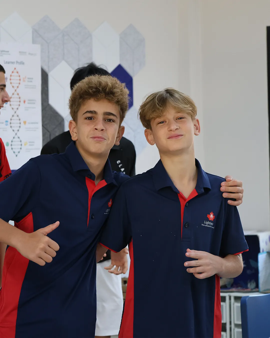 Two Lighthouse buddies posing for a picture Two Lighthouse buddies posing for a picture