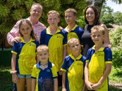 Dan and Melissa Skitch with students