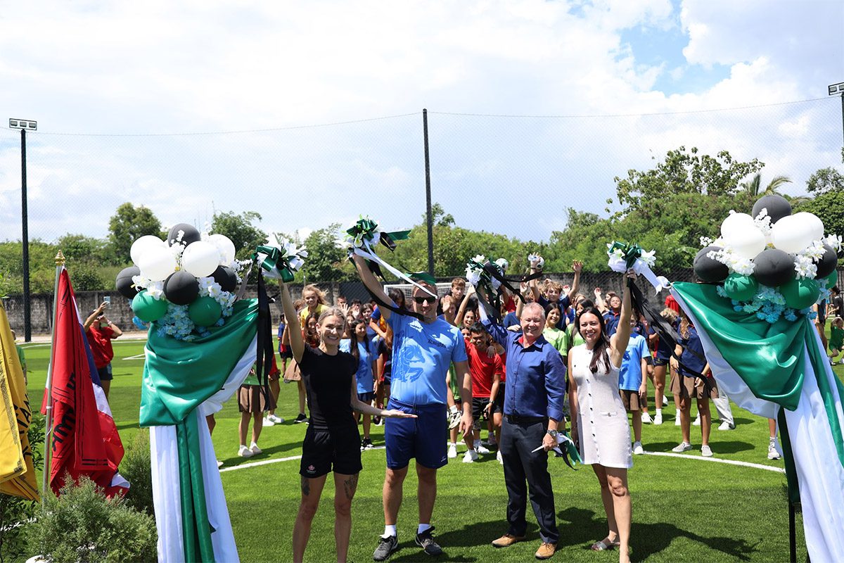 opening the new football pitch