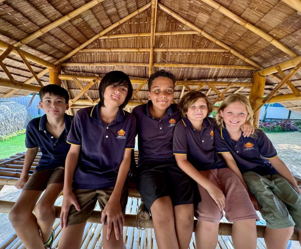 Boys smiling together