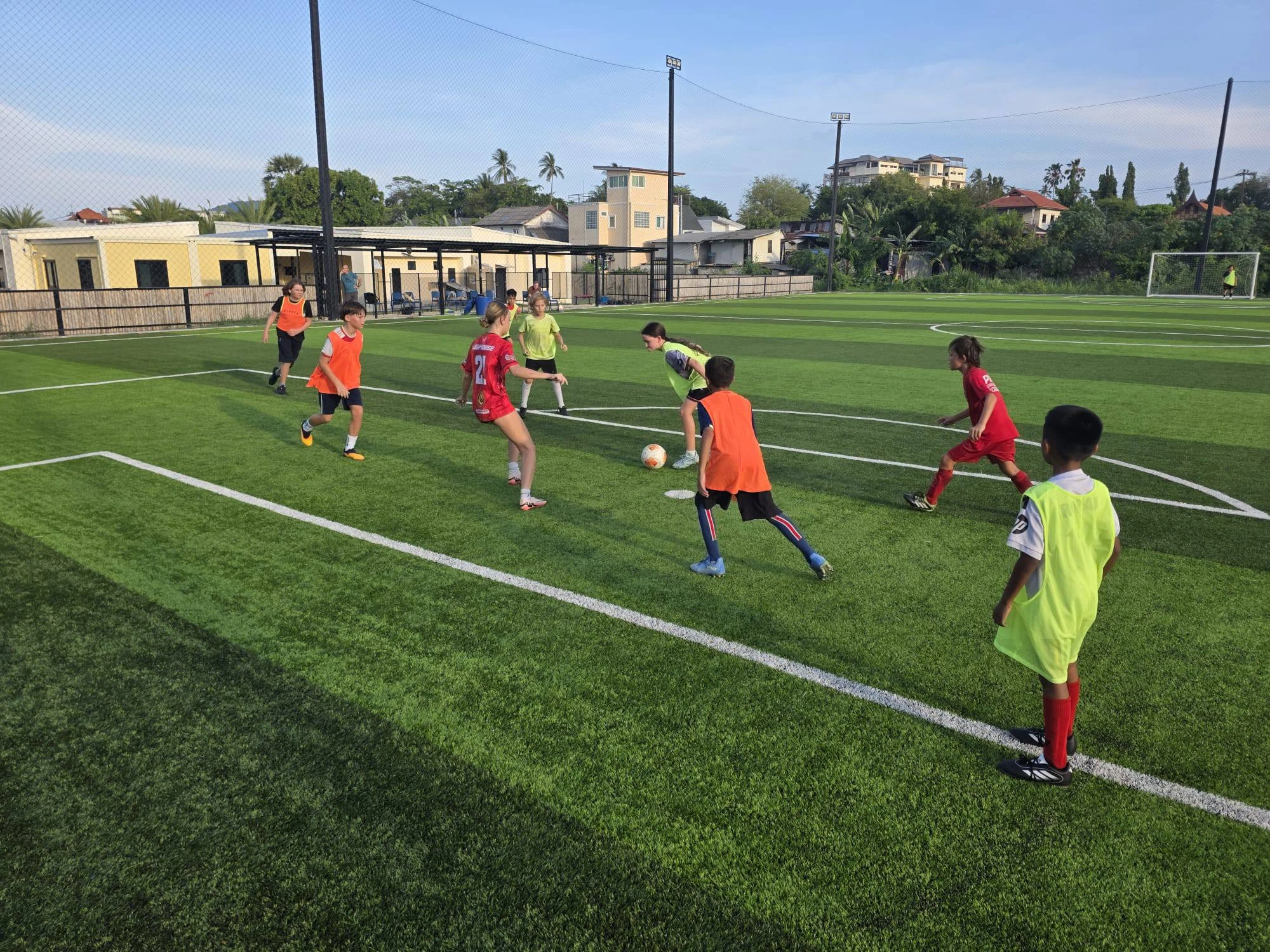 Kids playing football