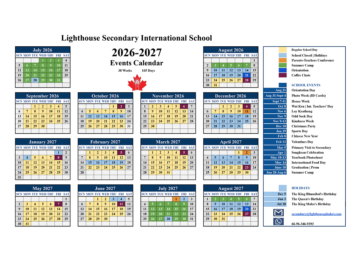 lighthouse secondary calendar 2026-2027
