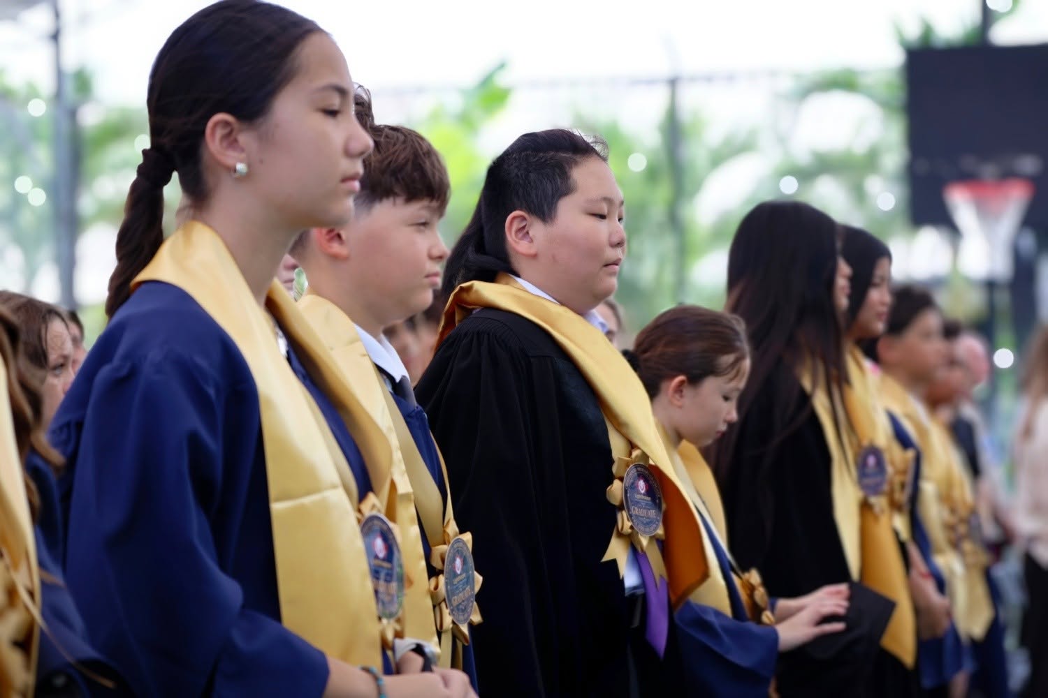 Grade 6 graduates in their robes