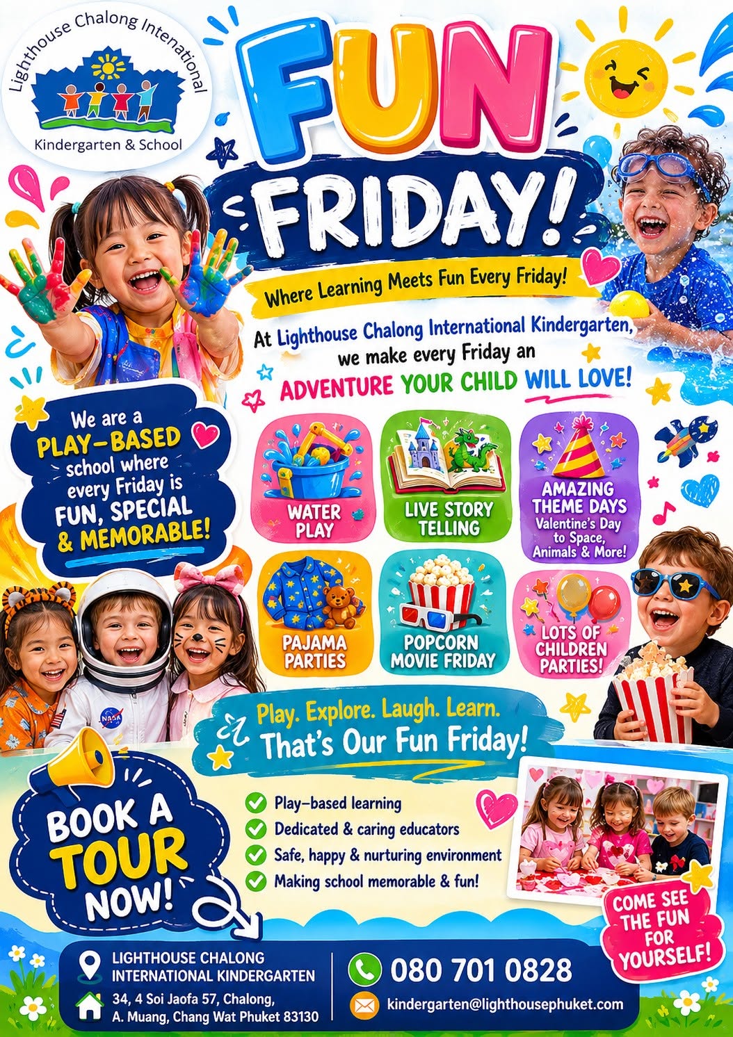Lighthouse International School Fun Fridays poster for kindergarteners