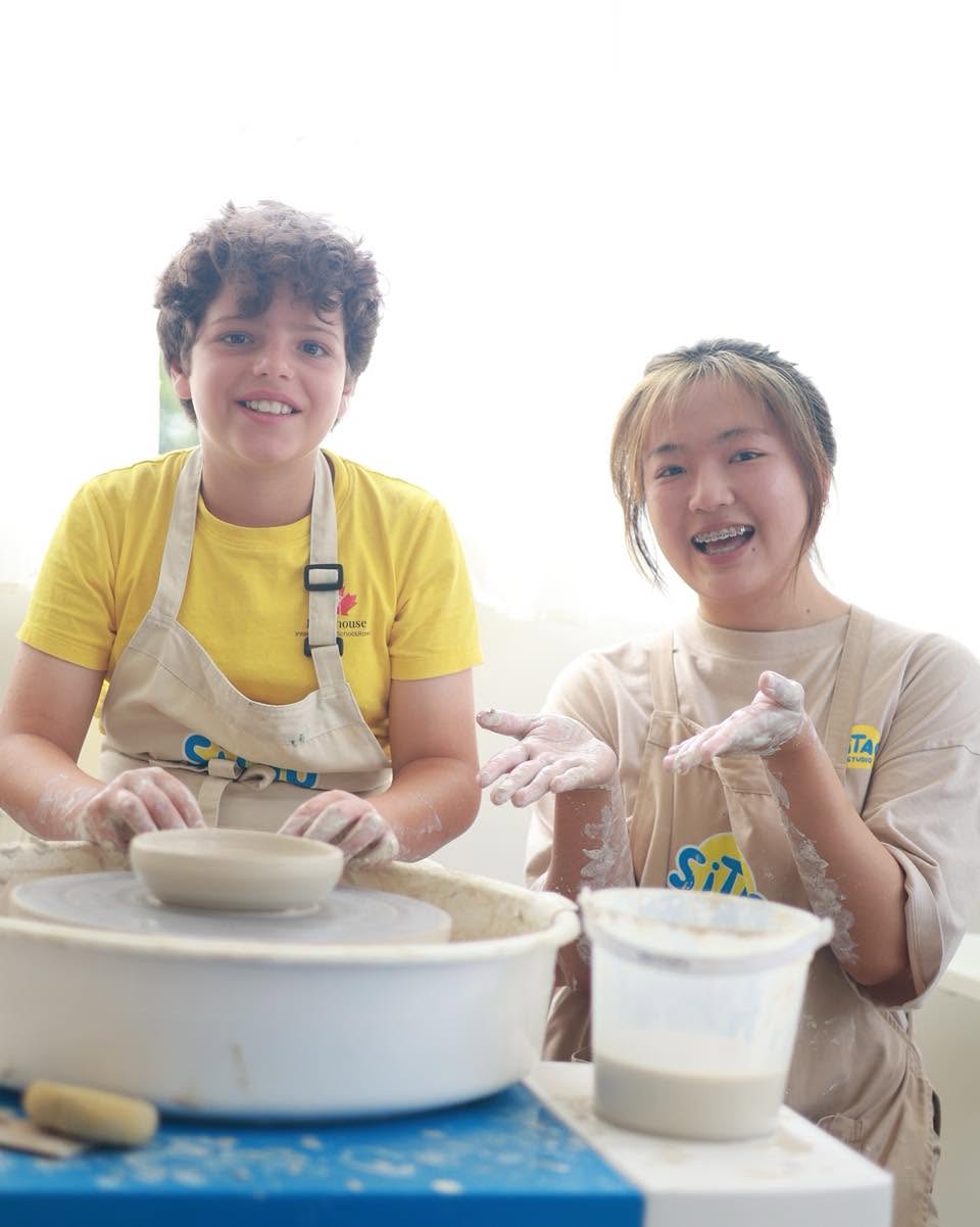 Lighthouse International School students clay pottery for summer camp Lighthouse International School students clay pottery for summer camp