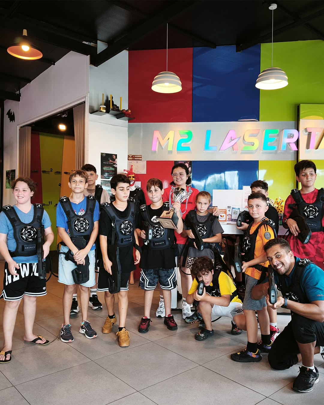 Lighthouse students posing - laser tag