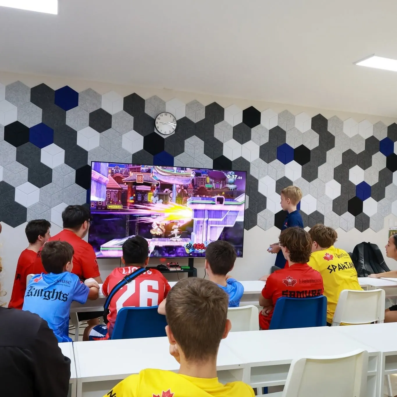 Different house team members watching TV together - House Day 2026 Different house team members watching TV together - House Day 2026
