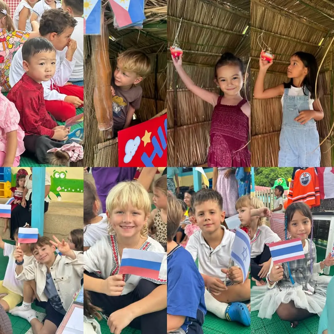 Lighthouse Chalong International Day 2026 - students holding flags and representing different countries