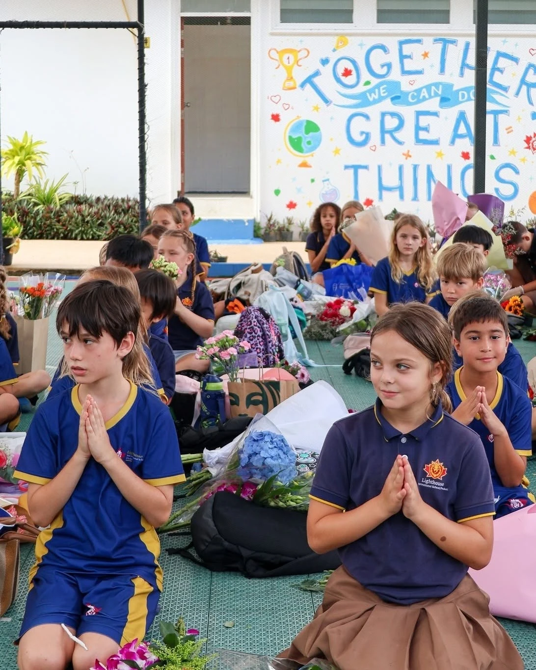 Lighthouse students celebrating teachers for Wai Kru Day